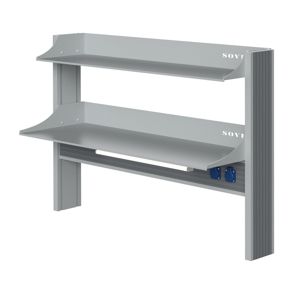 Технологический стеллаж для приборов низкий для пристенного стола Mod. 1200 ТСПРн