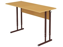 Стол школьный 2-местный 4-6 г/р регулируемый (бук, м/к коричневый, квадратная труба)