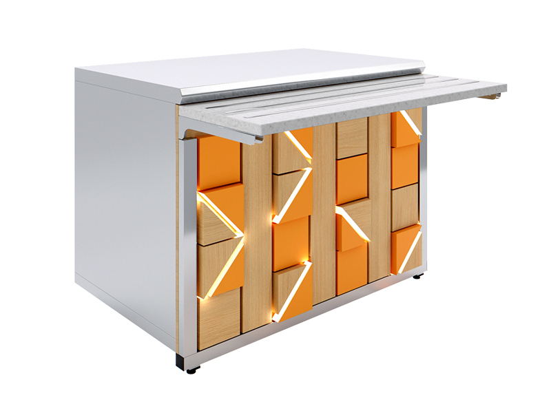 Прилавок нейтральный Luxstahl ПН-1200 Premium