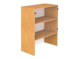 Секция шкафа модульного верхняя 3-ярусная широкая со стеклом и нишей