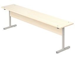 Скамья для столовой 3-местная школьная 5 г/р (дуб "Молочный", м/к серый, квадратная труба)