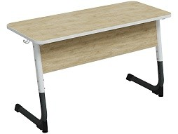 Стол 2-местный школьный 3-5 г/р "Альтер" регулируемый (дуб "Бардолино", м/к белый/графит)