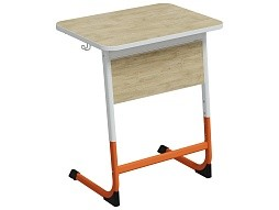Стол 1-местный школьный 5-7 г/р "Нова" регулируемый (дуб "Бардолино", м/к белый/оранжевый)