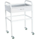 Столик медицинский инструментальный СМИ-02-01 (полки металл + нерж. сталь, колёса серая резина)