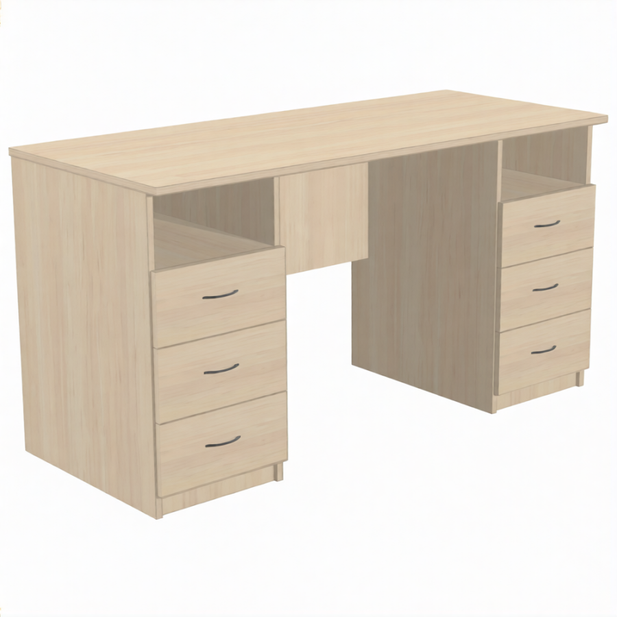 Стол рабочий с двумя тумбами СрТ-9 (ЛДСП дуб молочный)