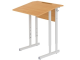 Стол с наклоном столешницы 10° школьный 1-местный 5-7 г/р регулируемый (бук, м/к серый, плоскоовальная труба)