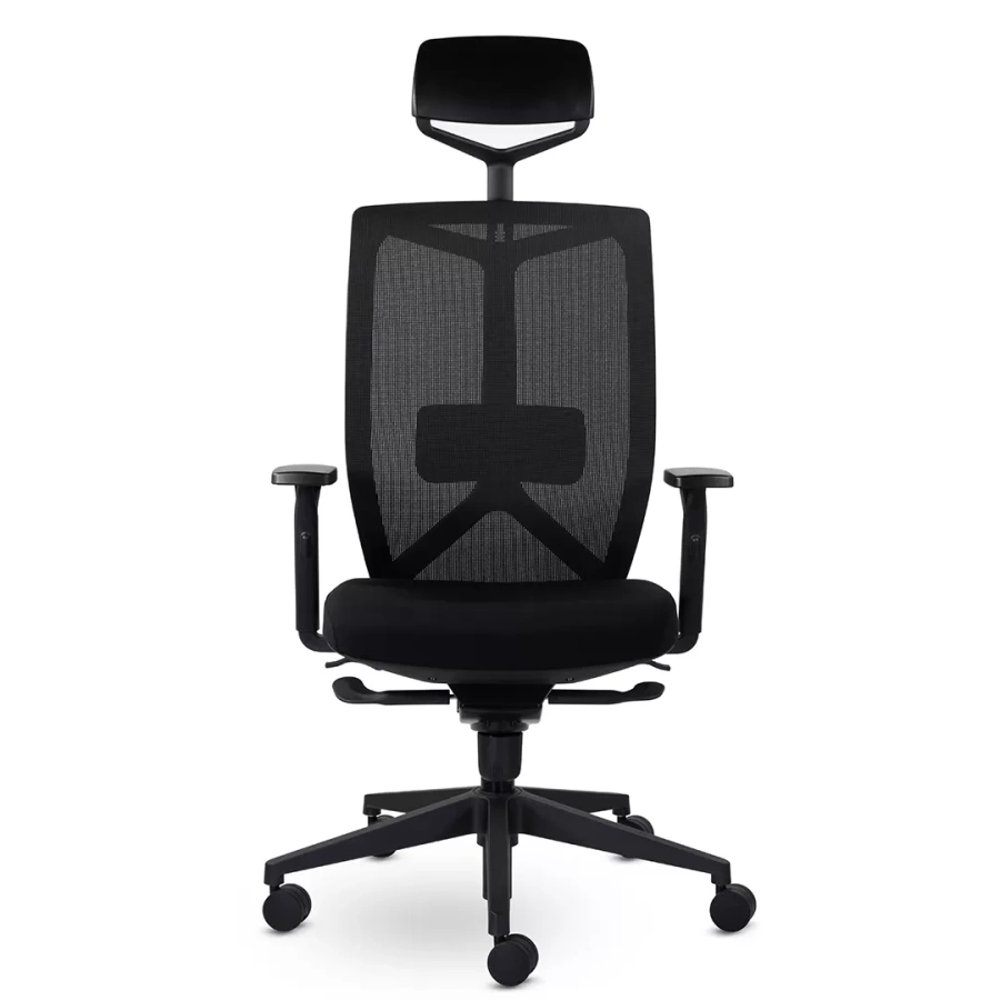 Кресло UTFC Профи М-900 с подголовником черный пластик