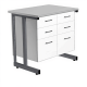 Стол-тумба СЛ-211/2.3 «Премиум» (корпус металл белый, столешница постформинг серый, каркас серый)